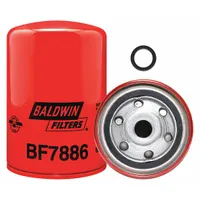 BALDWIN FILTERS Fuel Filter: Spin-On, 3 11/16 in Outside Dia, M18-1.50 Thread Size, Cellulose (MPN BF7886)