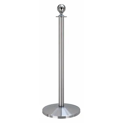QUEUEWAY Ball Top Rope Post: Sphere, 39 in Post Ht, Stainless Steel, Sphere, 36 in to 40 in - Sphere-Top Rope Barrier Receiver Posts