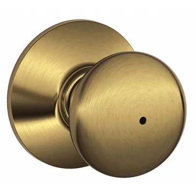 SCHLAGE F40 PLY 609 Privacy Knob Lockset, Plymouth Style, Brass - Privacy Knob Locksets