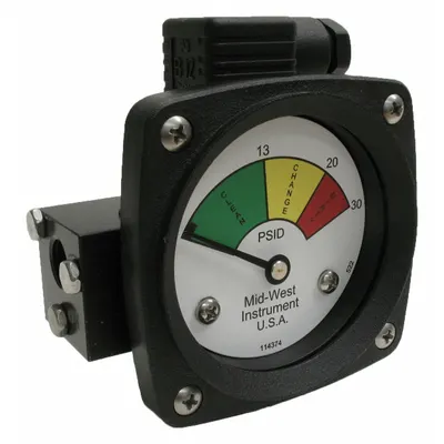 MIDWEST INSTRUMENT 522A-030-LA Differential Pressure Indicator with Switch - Differential Pressure Indicators with Switch