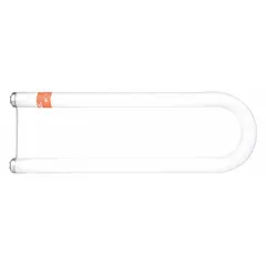 This T12 fluorescent U-bend lamp features a medium bi-pin (G13) base and 6-inch leg spacing. It operates at 4100K color temperature and is coated for shatter resistance. Suitable for commercial and industrial lighting fixtures requiring a 6-inch U-bend configuration.
