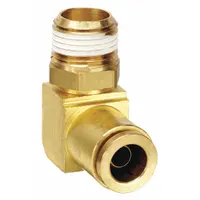Push-Fit Elbow Fitting: 1/2 in OD x 1/2 in Pipe Fitting Size, Push-to-Connect x NPTF, Brass, Adapter (MPN 1869X8X8S)