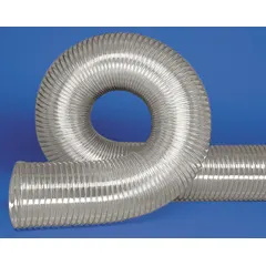 This 12-inch inside diameter, 25-foot long urethane duct hose is rated for 7 psi and features a clear construction for visual flow monitoring. With an 8-inch bend radius and temperature range of -65° to 200°F, it is suited for conveying wood chips and plastic pellets in material handling systems.