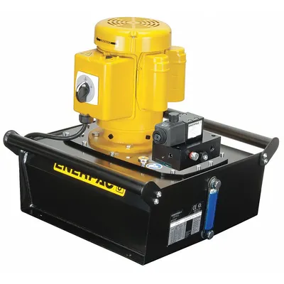 ENERPAC Hydraulic Pump: 10,000 psi Max. Op Pressure, 40 cu in/min Max. Flow Rate - Corded High-Power Stationary Electric Hydraulic Pump Units