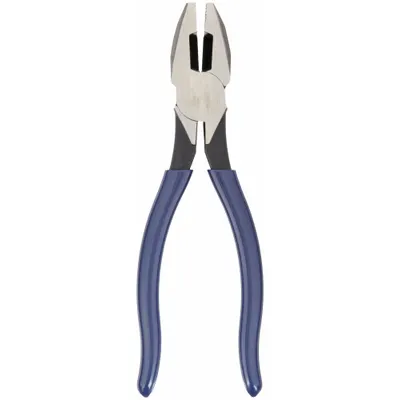 KLEIN TOOLS Linemans Plier: Flat, 7 3/8 in Overall Lg, 1 1/4 in Jaw Lg, 1 1/8 in Jaw Wd - Standard Lineman's Pliers