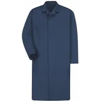 RED KAP Collared Lab Coat: 3XL, Navy, Polyester/Cotton, 4 Pockets (MPN KT30NV RG 54)
