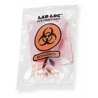 Specimen Transfer Bag: LDPE, Biohazard, 2 mil Thick, Clear, 6 in Overall Ht, Non-Sterile, 1,000 PK (MPN 3CUE4)