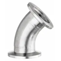Vacuum Fitting Elbow: 45° Elbow, 2 in OD x 2 in Pipe, NW x NW, 304 Stainless Steel, 50 (MPN ZUSA-TF-VAC-59)