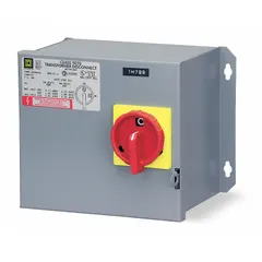 Single-phase transformer disconnect rated 500 VA. Accepts 240 x 480V AC input and provides 120V AC output. Used to isolate and protect transformers in control panels and electrical distribution systems.