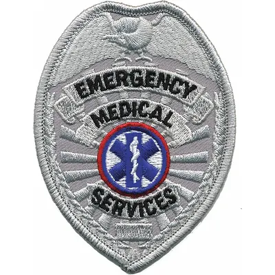 HEROS PRIDE Embroidered Patch: Emergency Medical Services, 2 1/2 in x 3 1/2 in, Gold - Embroidered Badges