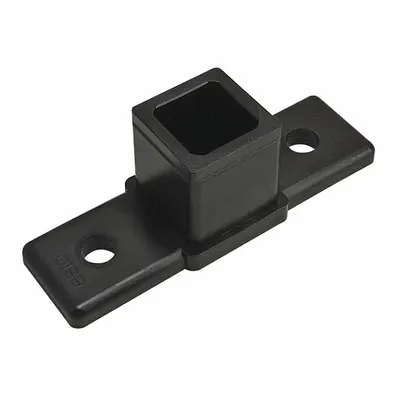80/20 90° Straight Base Connector: 1 in x 3 in, Nylon, Anodized, Black - Connectors
