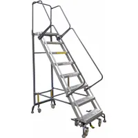 BALLYMORE Rolling Ladder: 10 ft Platform Ht, Unassembled, Aluminum, Foot-Activated Step Lock (MPN HY-LA-123214P)