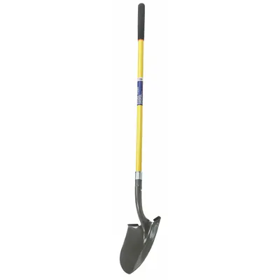 ABILITY ONE Round Point Shovel: Steel Blade, 14 ga, Straight Handle Type - AbilityOne Digging Shovels