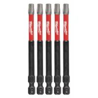MILWAUKEE Driver Bit: Power Bit, T30 Bit Size, Imperial, Torx® Head, T30 Bit Industry Size, 5 PK (MPN 48-32-4580)
