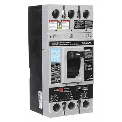 Siemens Molded Case Circuit Breaker: 100 A Amps, 22kA at 600V AC, Fixed, Lug, ABC - FD-Frame Siemens Molded Case Circuit Breakers