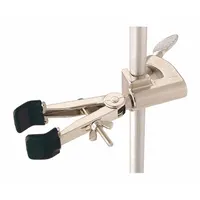 OHAUS Triangular Base: Single Adjust Clamp, Zinc, 5 1/4 in Overall Lg, 2 Prongs, 36 in Overall Ht (MPN CLM-FIXED2SSM)