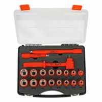 ITL Socket Wrench Set: 1/2 in Drive Size, 19 Pieces, 3/8 in to 1 in/8 mm to 25 mm Socket Size Range (MPN 03095)