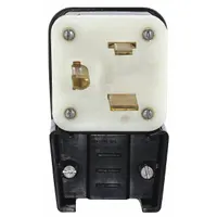 LEVITON Straight Blade Plug: 5-50P, 125V AC, 50 A, 2 Pole, 3 Blade, Black (MPN 9550-P)