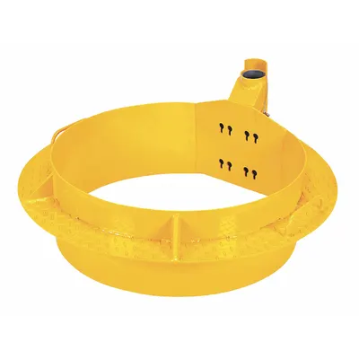MSA Manhole Collar: 20 in, Manhole Mnt, Support Post, Yellow, Davits, Freestanding - Davit System Bases