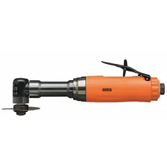 This air-powered cut-off tool features an extended reach parallel mount design for accessing confined spaces. It delivers 0.6 hp with a maximum speed of 16,000 RPM and has a 1/2 in female NPT air inlet. Suitable for cutting metal, pipe, and structural materials in industrial fabrication and maintenance.