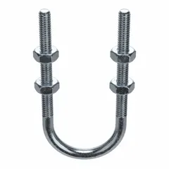 This steel U-bolt is designed for securing 1 1/4 in pipe, conduit, or tubing to structural supports. It features a 3/8"-16 thread size and a 3 23/32 in inside height. Commonly used in plumbing, HVAC, and industrial piping systems to fasten and stabilize runs. Sold in a pack of 5.