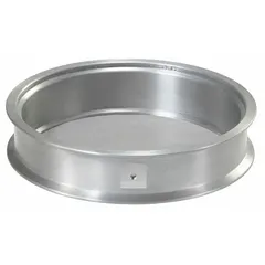 This ultrasonic test sieve features a #635 US Standard Screen Size stainless steel screen and an aluminum frame. With an outside diameter of 13 1/4 inches and height of 3 inches, it is used for precise particle separation and particle size analysis in industrial laboratories and powder processing applications.