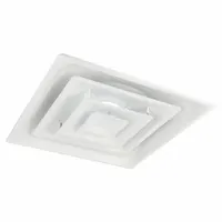 Diffuser: Ceiling, 23 3/4 in H, 23 3/4 in W, Lay-In, 6 in Duct, Steel, Square Cone, White