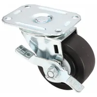 APPROVED VENDOR Plate Caster: Swivel, Polyolefin, 3 in Wheel Dia, 1 1/4 in Wheel Wd, Light Duty