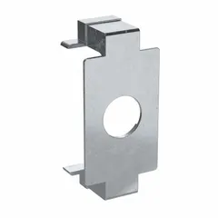 Steel end screw connector with zinc-plated finish, part of the 45 Series. Measures 41.6 mm x 20.3 mm x 15.8 mm and fits 10 mm slot width. Used to terminate and secure structural framing members in industrial framing systems.