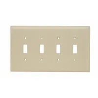 LEGRAND Wall Plate: Toggle, 4 Gang, Ivory, Jumbo Size (MPN TPJ4I)