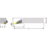 ULTRA-DEX USA Indexable Turning and Profiling Tool Holder: DVJNL 20-3D (MPN 974-000-015)