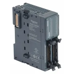 Panel-mounted discrete input module for M251 series controllers. Provides 32 discrete inputs for monitoring on/off signals from sensors, switches, and other devices in industrial automation systems. Requires 24V DC power.