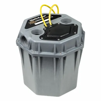 LIBERTY PUMPS Sink Drain Pump System: 5.5 gal, 1/2 hp, 115V AC, 46 gpm Flow Rate @ 10' of Head - High-Temp Sink Drain Pump Systems