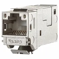 METZ CONNECT Keystone Module Jack: Cat6A, Data/HDBaseT/Power, 8 Poles, Straight, Cable, Female (MPN 130910KI)