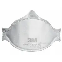 Disposable Respirator: Level 3, Flat-Fold, M Mask Size, Dual, Non-Adj, Metal Nose Clip, Std, 20 PK (MPN 1870+)