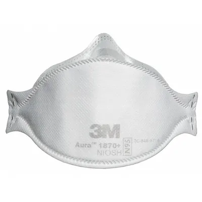 3M Disposable Respirator: Level 3, Flat-Fold, M Mask Size, Dual, Non-Adj, Metal Nose Clip - N95 Surgical Respirators with FDA Approval for use in Surgical Applications