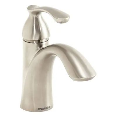 SPEAKMAN Mid Arc Bathroom Faucet: Chelsea, Brass, Brushed Nickel Finish, 1.2 gpm Flow Rate - Single-Post Handle Bathroom Faucets