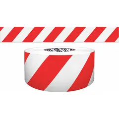 Pattern Barrier Tape, Red/White, 3 in x 200 ft, Polyethylene, No Legend