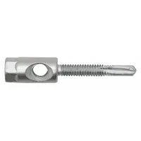 This steel screw-type rod hanger is designed for suspending threaded rod from wood structures. It supports horizontal or vertical mounting and is supplied in a 25-pack. The hanger has a 2-1/2 in overall length and a 1/4 in screw size