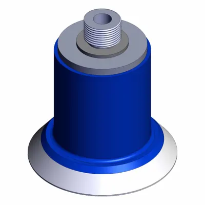 SMC Vertical Vacuum Inlet: Flat, M5 x 0.8 Vacuum Port, 20 mm Pad Dia - Flat Type Food-Safe Film & Paper Vacuum Pad Assemblies