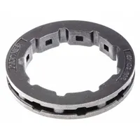 This drive sprocket is an OEM component for compatible HUSQVARNA equipment. It measures 4 inches in length, 1 inch in width, and 4 inches in height. Used in power tools such as chainsaws to transfer engine torque to the cutting or drive system