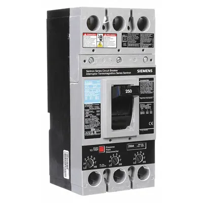 Siemens Molded Case Circuit Breaker: 250 A Amps, 22kA at 600V AC, Fixed, Lug, ABC - FD-Frame Siemens Molded Case Circuit Breakers