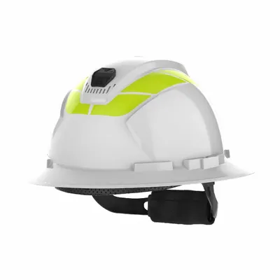 HEXARMOR Reflective Hard Hat Label, Yellow, 4 in Wd, 11-1/2 in Ht, MPN 17-23006Y - Safety