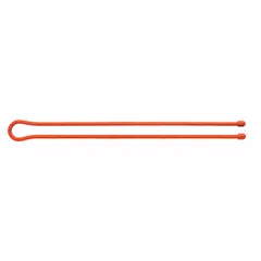 Twist-release cable ties for securing and organizing cables, cords, hoses, or tools. Reusable and bendable design allows for temporary or adjustable fastening without tools. Pack of two orange ties, each 32 inches long.