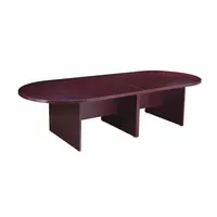 BOSS Conference Table: Racetrack Oval, Melamine/PVC, Mahogany, 120 in Overall Lg, 49 in Overall Wd (MPN N137-M)