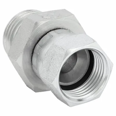 ADAPTALL Hydraulic Hose Adapter: 3/4 in x 1/2 in Fitting Size, Female x Male, JIC x BSPP - BSPP-to-JIC Steel Hydraulic Hose Adapters