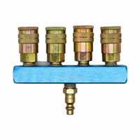 INTERSTATE PNEUMATICS Pipe Manifold Fitting: Inline, Rectangle, Aluminum, 1 Inlets, 4 Outlets (MPN FPM44S-KH4)