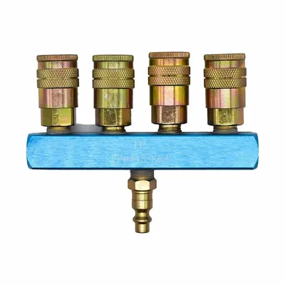 INTERSTATE PNEUMATICS Pipe Manifold Fitting: Inline, Rectangle, Aluminum, 1 Inlets - Air & Fluid Block Manifolds
