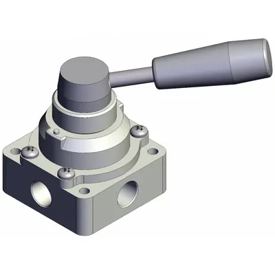 SMC Hand Valve: VH Series, Lever Actuator, 1/4 in NPT, Side-Ported Body - VH Series Manual Air Control Valves