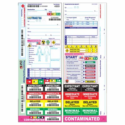 DISASTER MANAGEMENT SYSTEMS Triage Tag: 1 in Overall Wd, 11 1/2 in Overall Ht - Wristbands & Tags for Triage